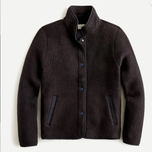 J.Crew Polartec Sherpa Fleece Jacket black size Small excellent condition - Picture 3 of 6